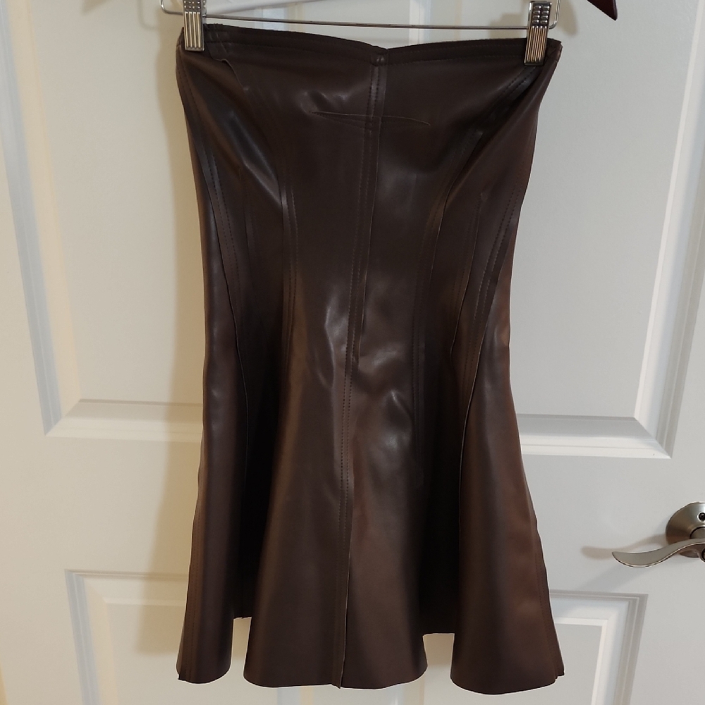 Norma Kamali Grace Chocolate Brown Mini Dress